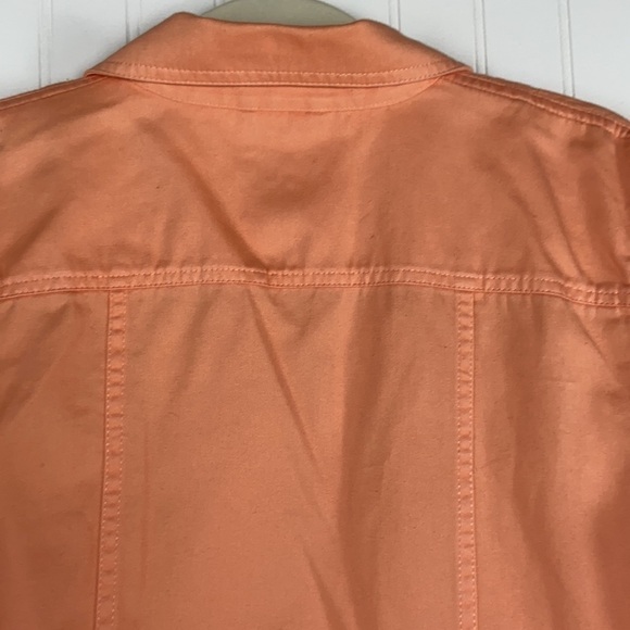 Chaps Cotton Peach Full Front Zip Closure Long Sleeve Denim Jacket - Picture 5 of 14